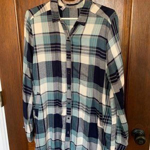 Flannel Blouse w/ pockets